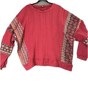 GiGiO Plus Women Tunic Top Sweater Size XL Relaxed Mixed Print Valentines Day